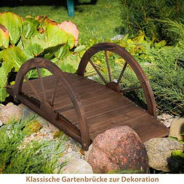 COSTWAY Zierbrücke Gartenbrücke, 101 x 48,5 x 38 cm, aus Tannenholz