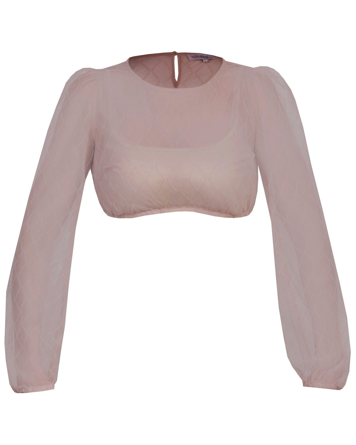 Dirndlbluse 'Ivana-Sarah' Langarm Transparent 996400, Natur