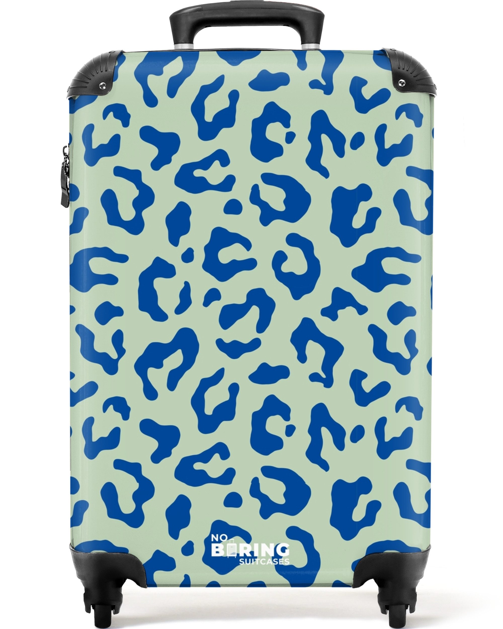 NoBoringSuitcases.com© Hartschalen-Trolley Blauer und grüner Pantherdruck günstig online kaufen