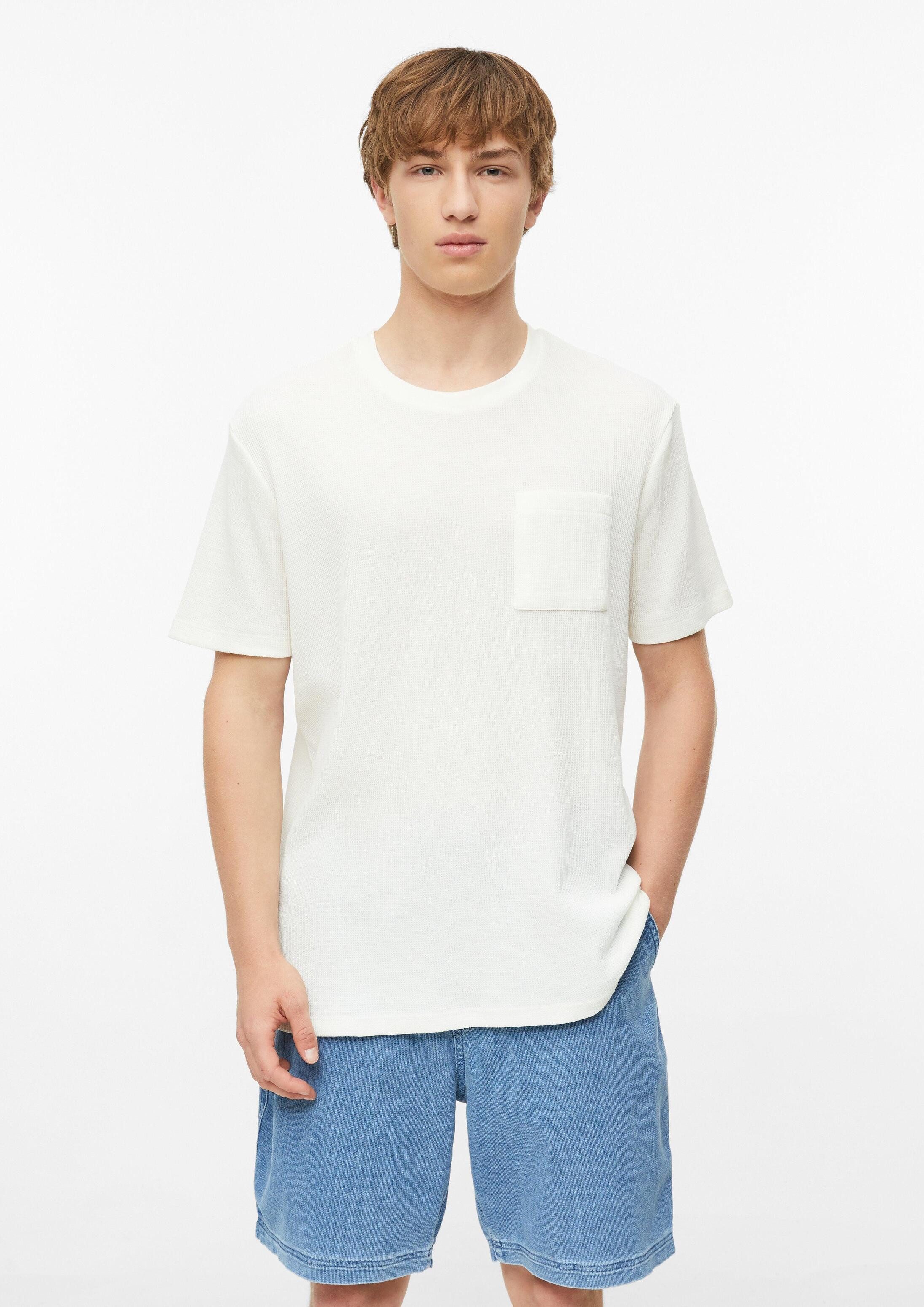 s.Oliver Kurzarmshirt T-Shirt Waffelpiqué-T-Shirt mit Brusttasche