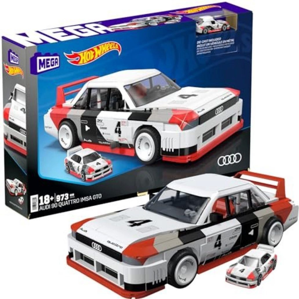 Mattel® MEGA Construx - Hot Wheels™ Audi™ 90 Quattro IMSA GTO Konstruktionsspielsteine, Set HRY20 - 973 Teile