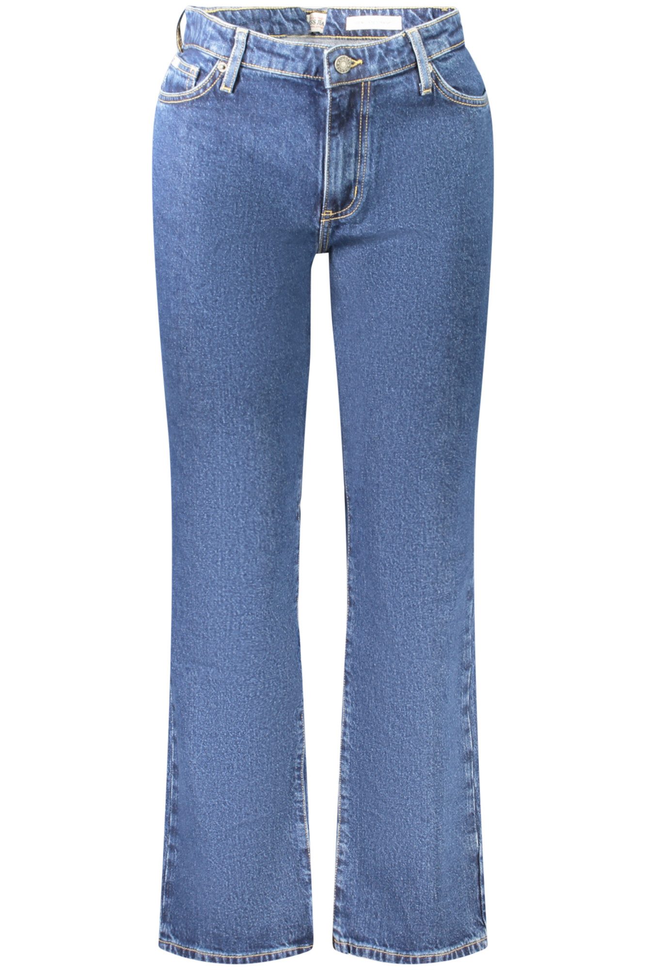 GUESS JEANS 5-Pocket-Jeans Perfekter Damen-Denim: Blaue Mid-Rise Straight Jeans mit Logo