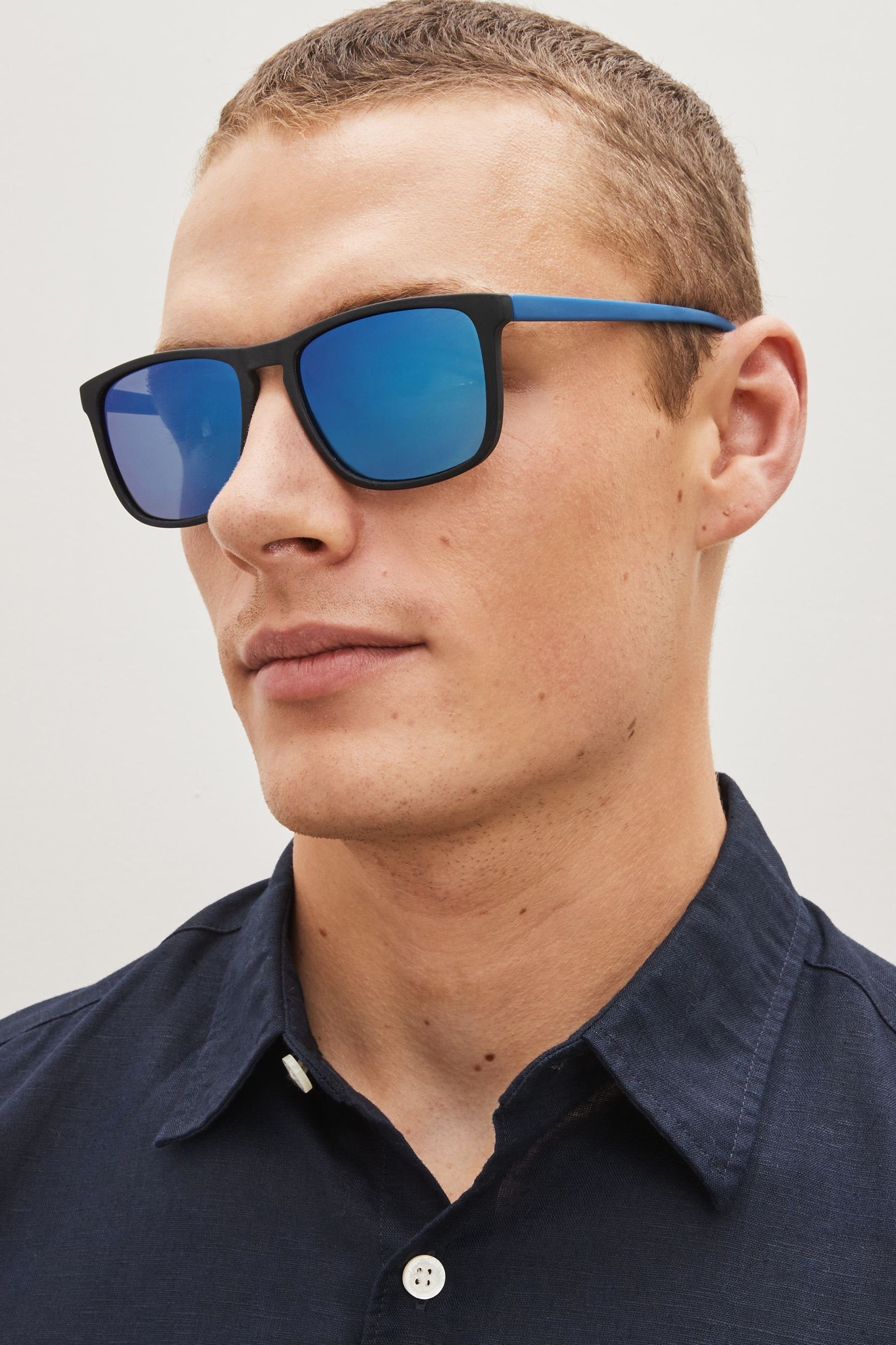 Sonnenbrille Gläsern polarisierten Pilotenbrille mit (1-St) Eckige Next