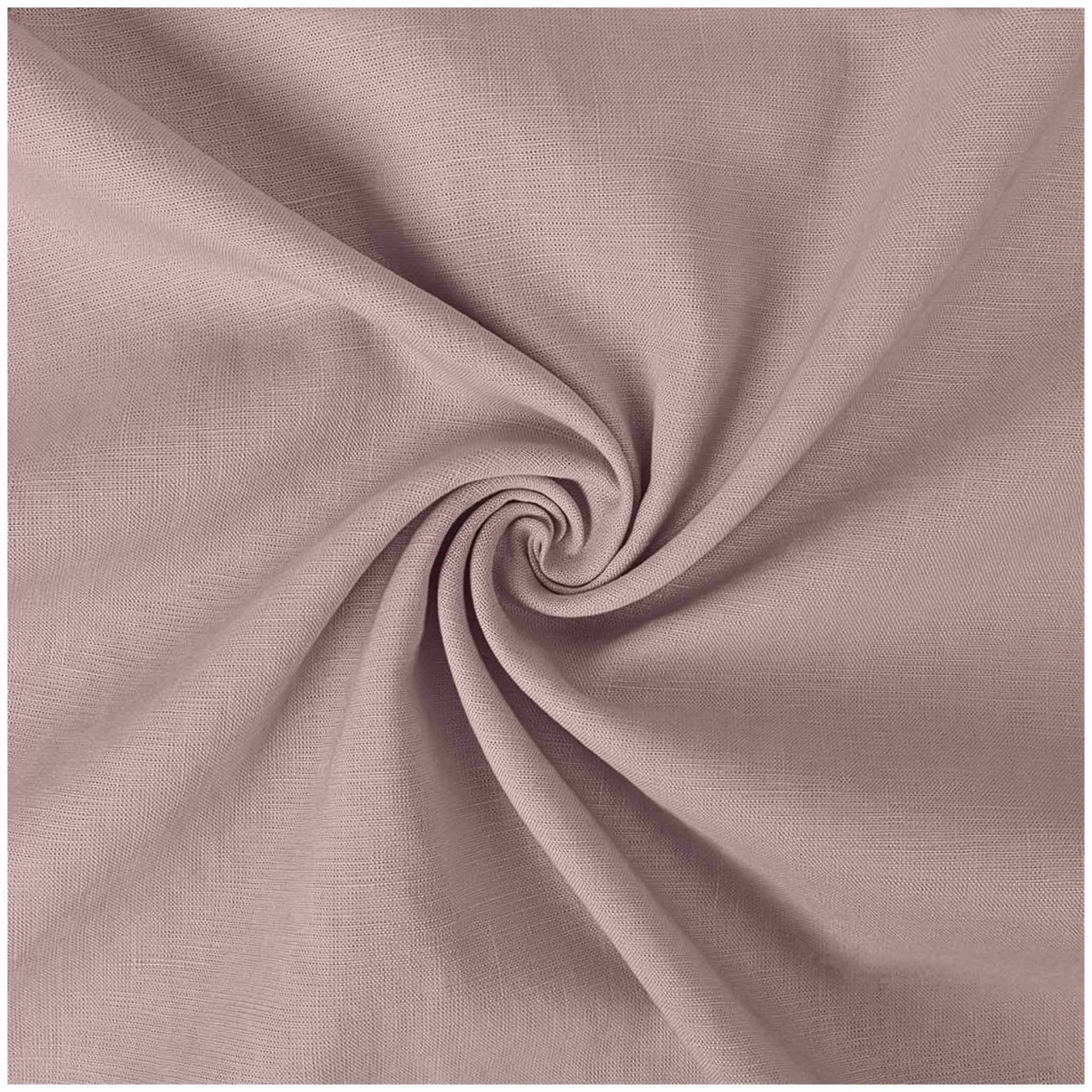 maDDma Stoff Leinenstoff gewaschen 100% Leinen 1/2 Meterware 135cm breit uni, altrosé