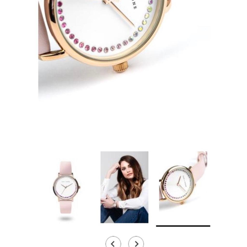 Lily + Stone Quarzuhr Gold, in Damen Kristallen (1-tlg) Armbanduhr Analog mit Rose eleganten