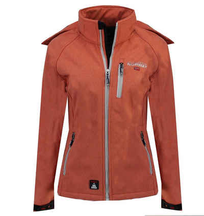 Geographical Norway Softshelljacke Tassima mit abnehmbarer Kapuze, Damen Jacke, Übergangsjacke, Outdoor Jacke