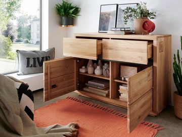 Moebel-Eins Kommode, CALDERA Sideboard I, Material Massivholz, Wildeiche geölt