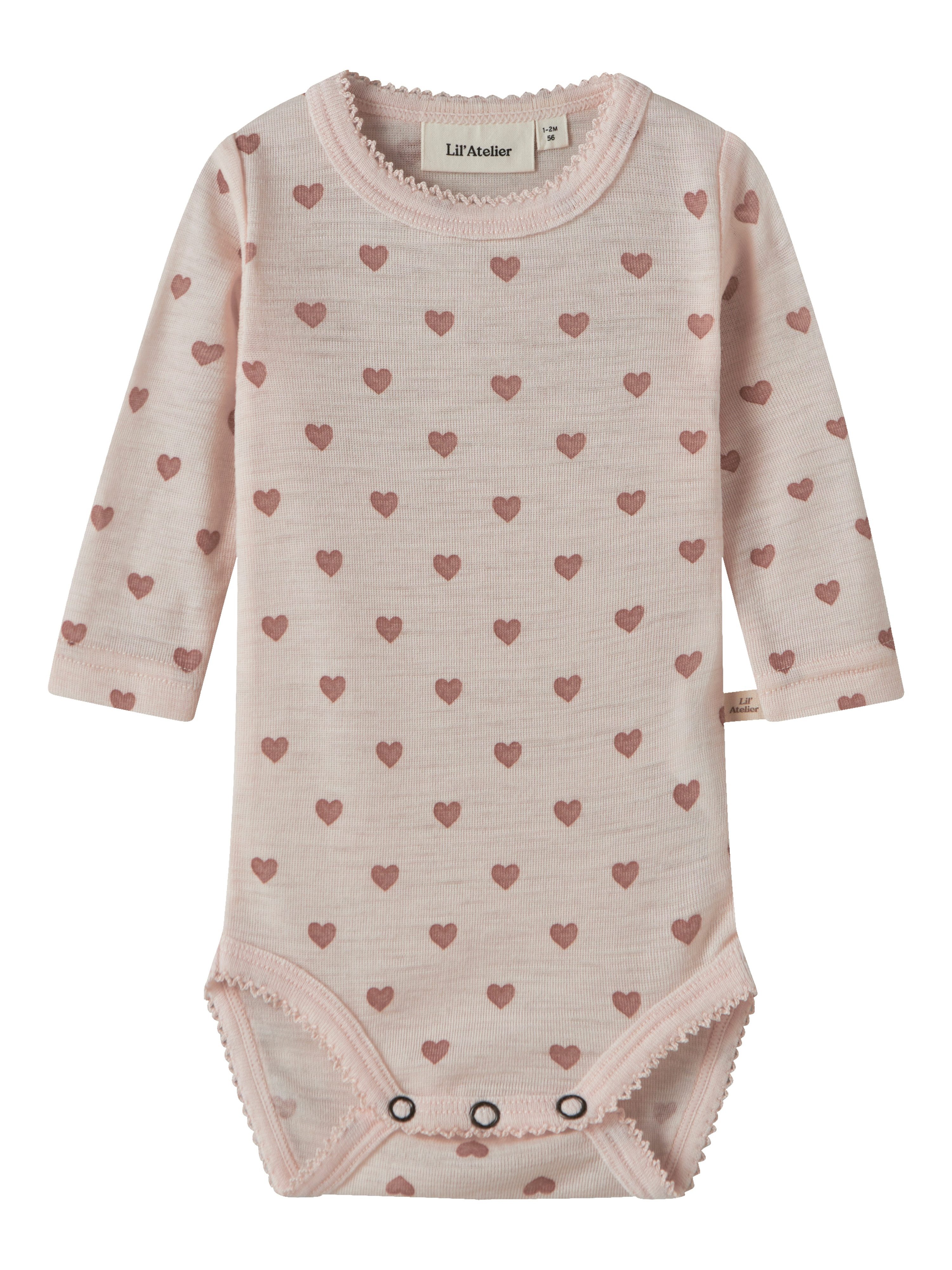 Lil' Atelier Langarmbody NBFNOEL NIA WOOL LS SLIM BODY LIL NOOS aus reiner Wolle, weich und wärmend