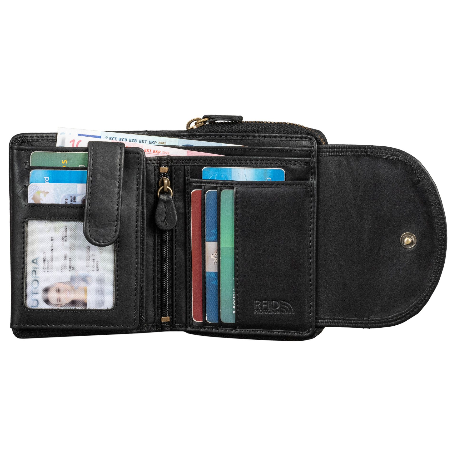 Benthill Geldbörse Damen Echtleder Kompakte Lederbörse Frauen Geldbeutel vi günstig online kaufen