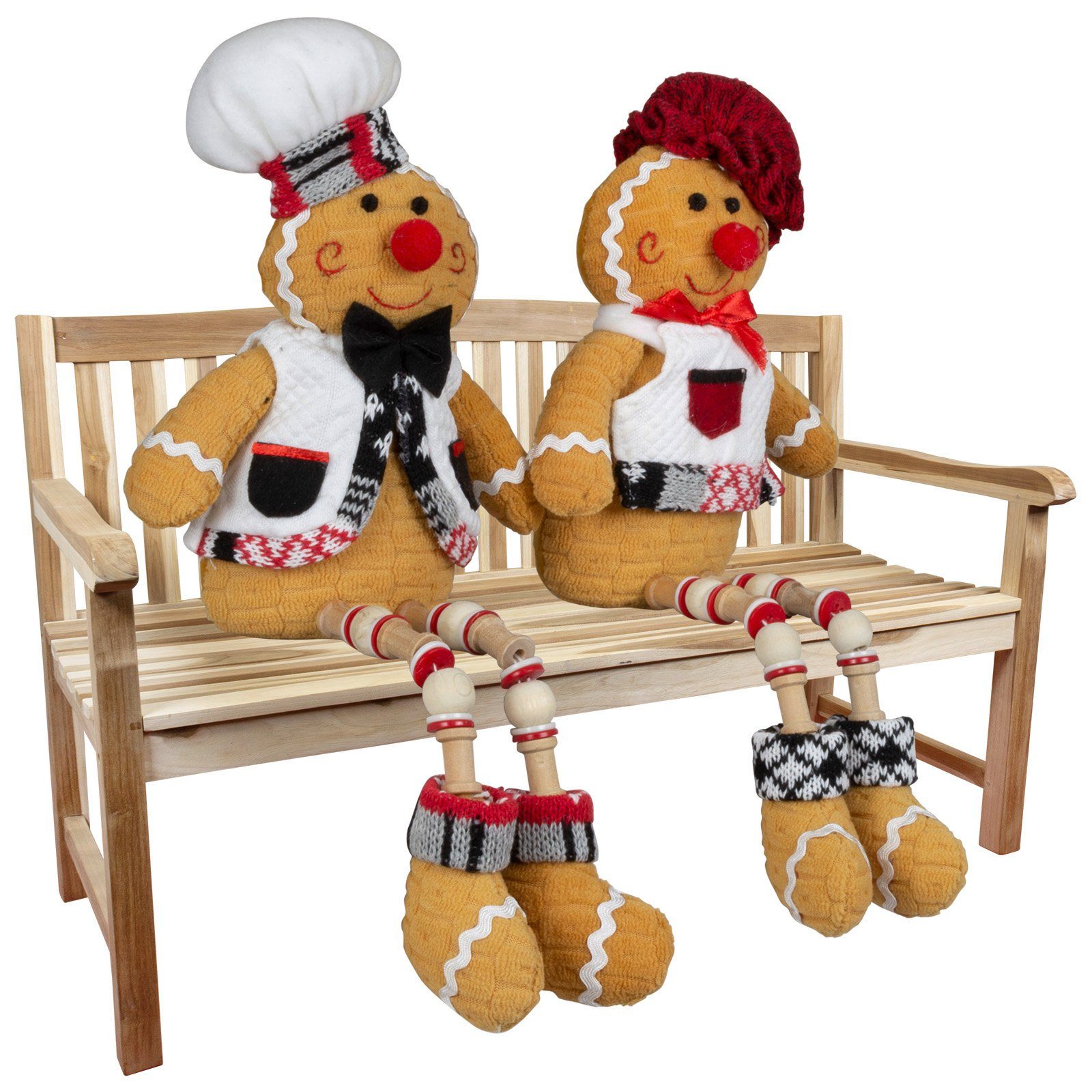 Weihnachtsfigur Lebkuchenmann 18cm (36cm) Kantenhocker, Pärchen, 2 Stück