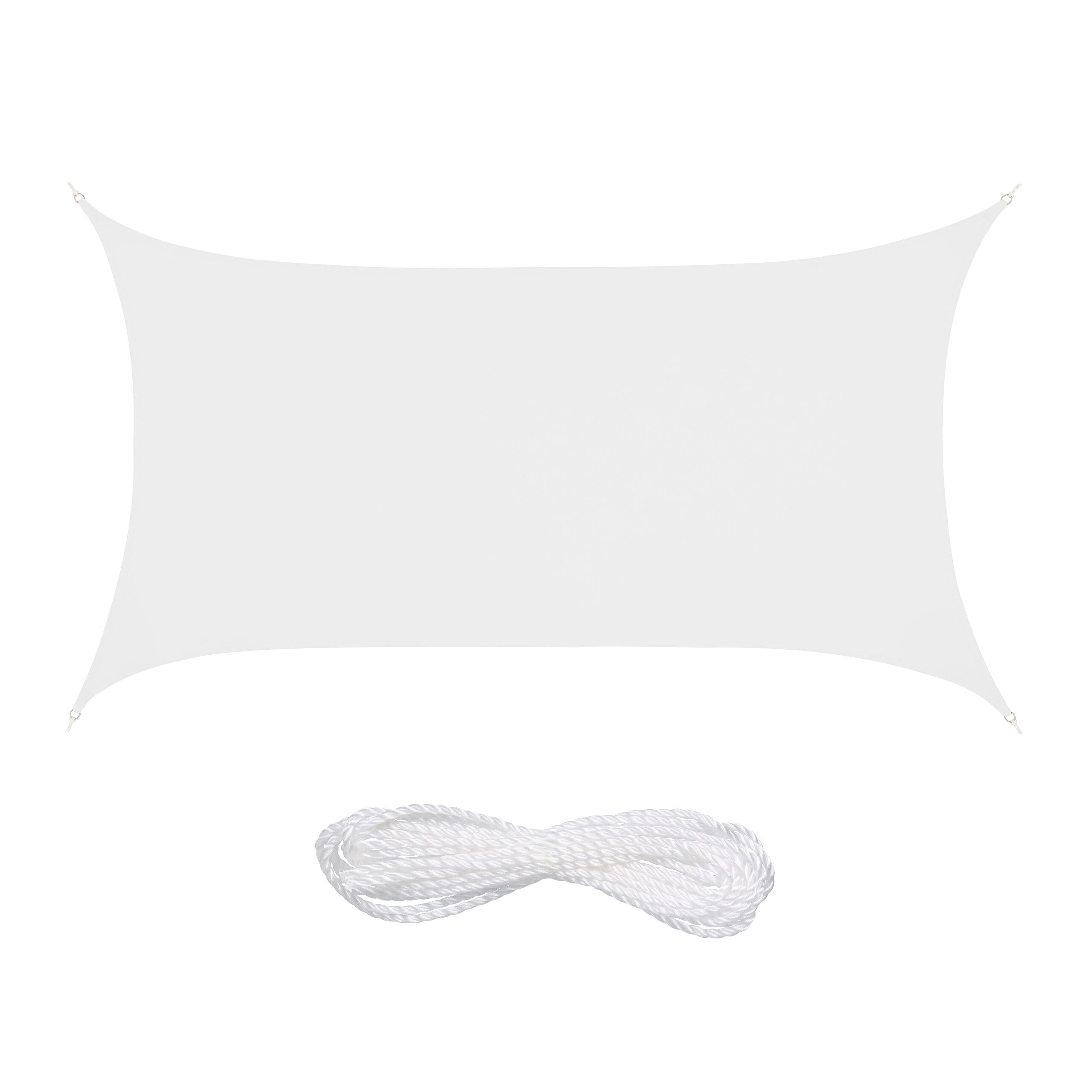 relaxdays Sonnensegel Rechteckiges Sonnensegel Polyester, weiss, günstig online kaufen