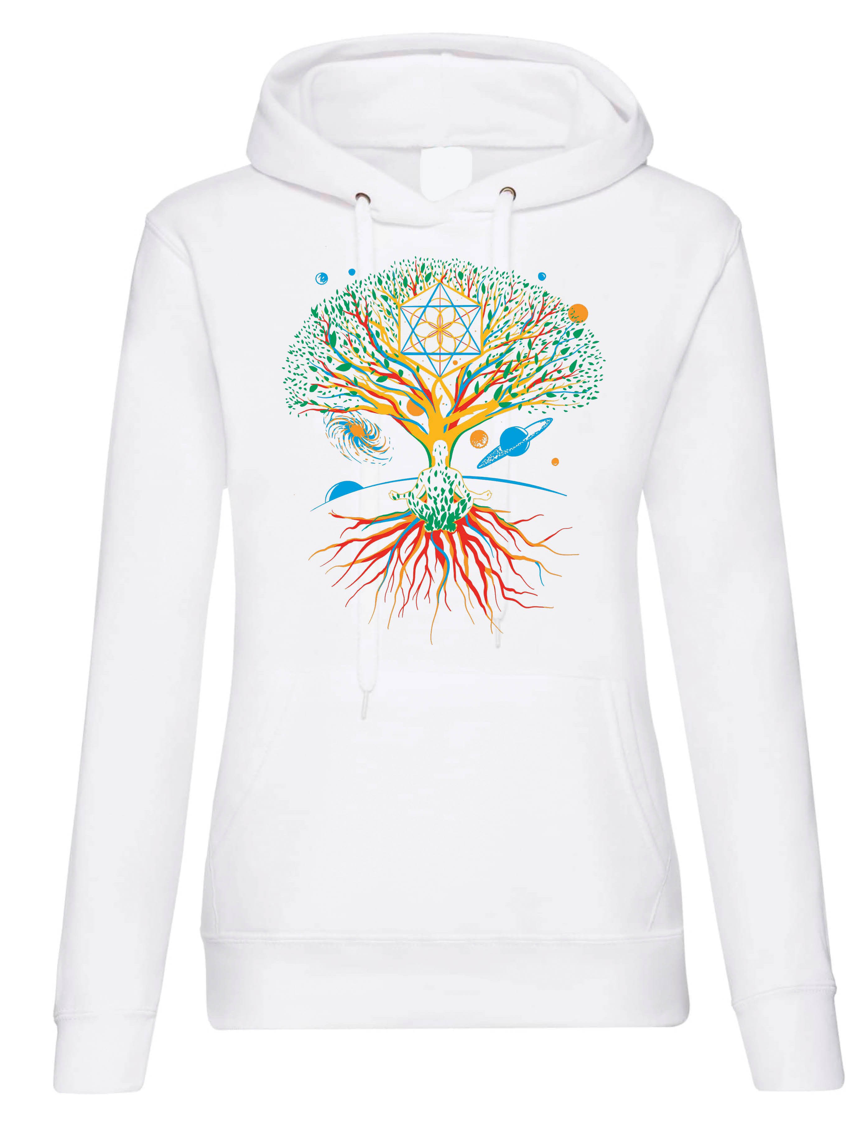 Kapuzenpullover Damen Hoodie Pullover "Bunter Baum" schöne Natur