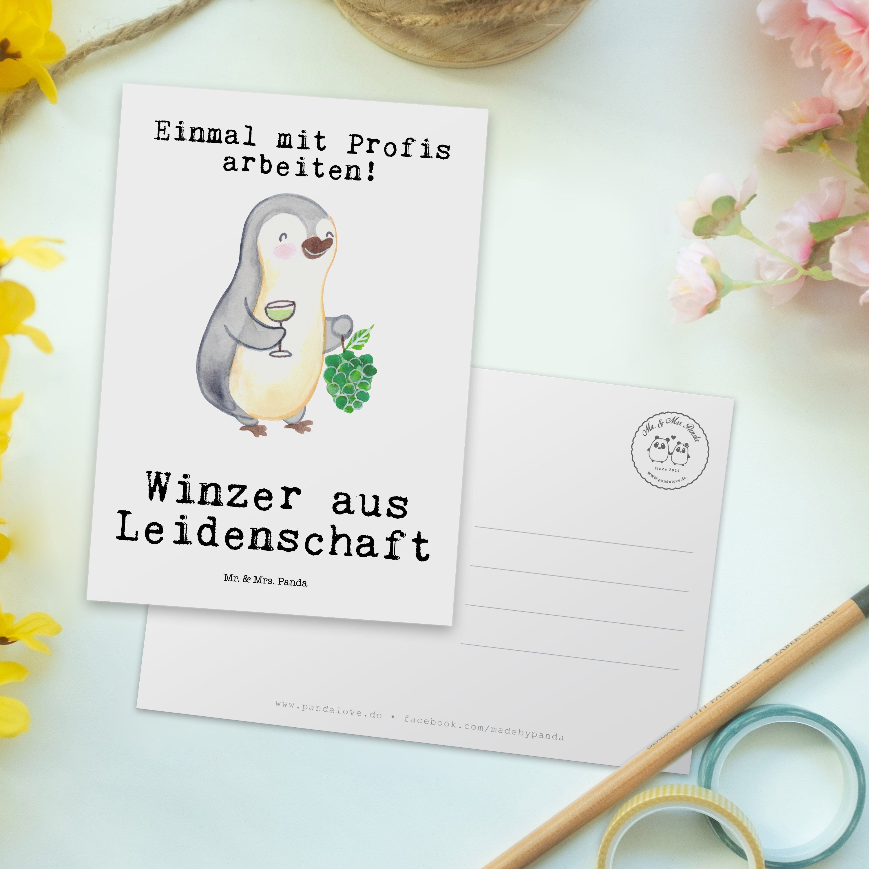 Weiß Kollege, Mr. Mrs. Dankeschön, Gesch Winzer - aus Panda & Geschenk, Postkarte Leidenschaft -