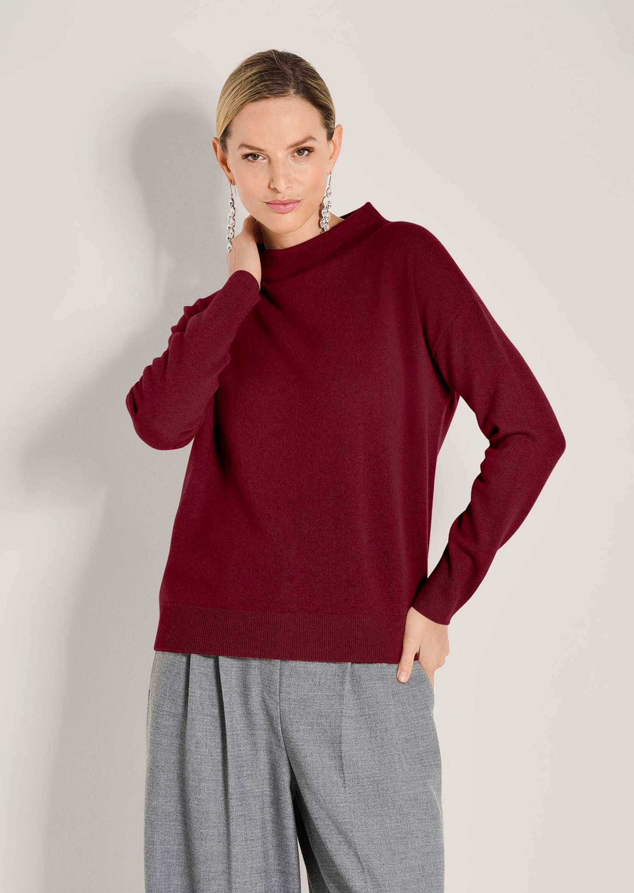 MADELEINE Strickpullover Eleganter Strickpullover mit Stehkragen Luxuriöser günstig online kaufen