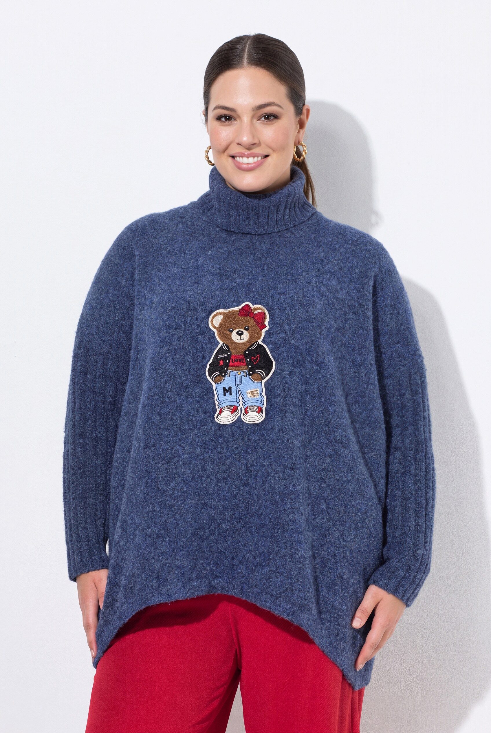 MIAMODA Rollkragenpullover Rollkragenpullover oversized A-Linie