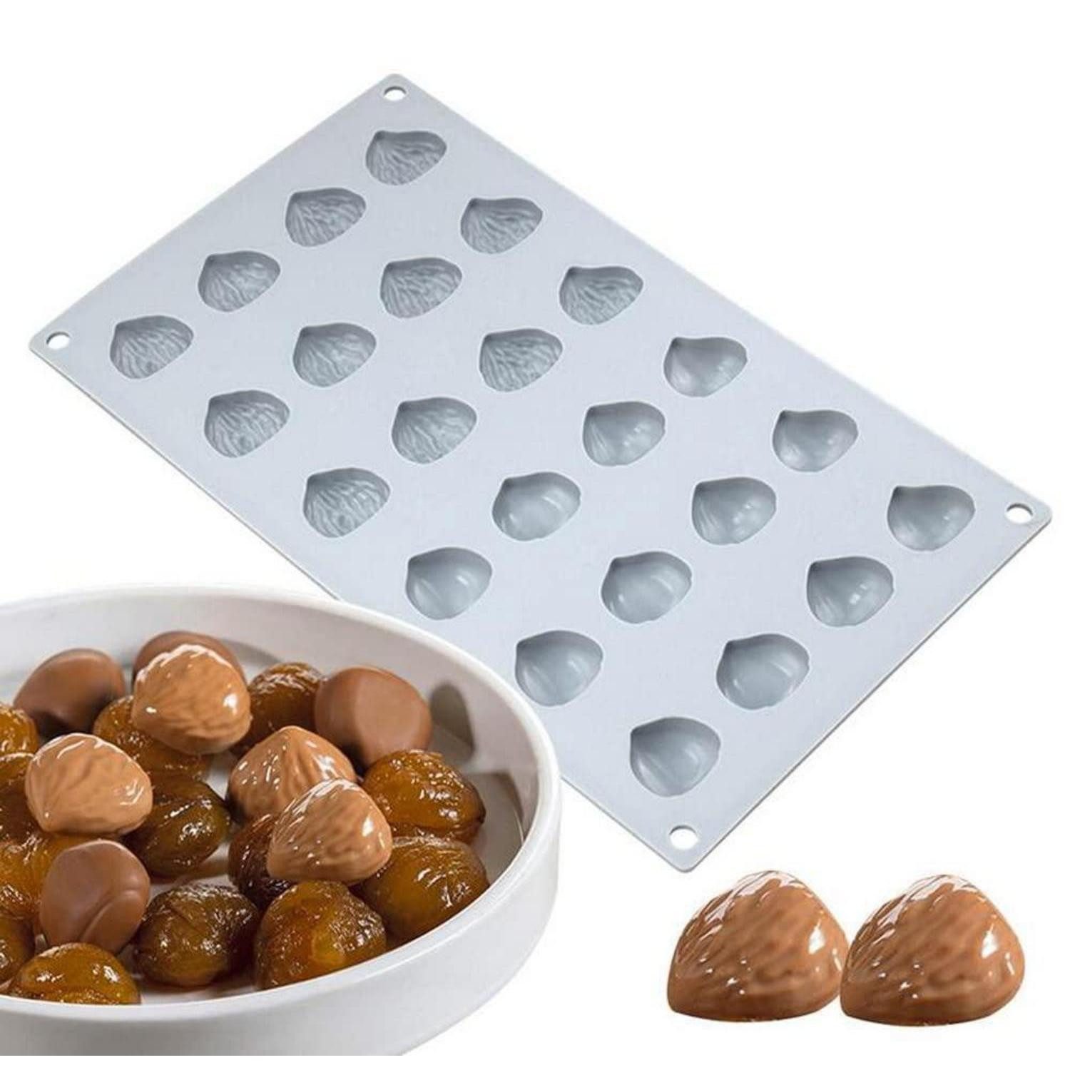 LuxusKollektion Schokoladenform Silikon Backform Kastanie 24er, (24-tlg)