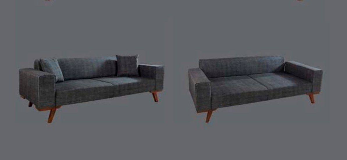 Dreisitzer JVmoebel Sofas in Sitzer Polster Sofa, Made 3 Couchen Klassische Sofa Europe Grau Design