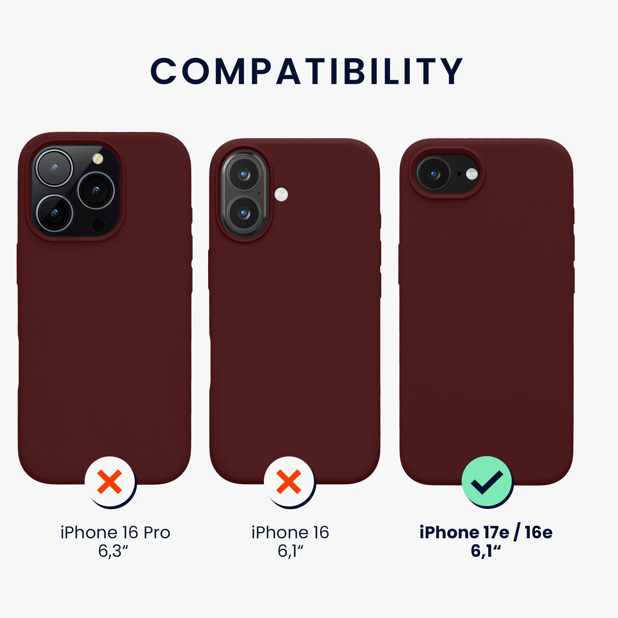 kwmobile Smartphone-Hülle Handyhülle für Apple iPhone 17e / iPhone 16e Hülle, Weiches Handy Silikon Case - Schutzhülle Cover