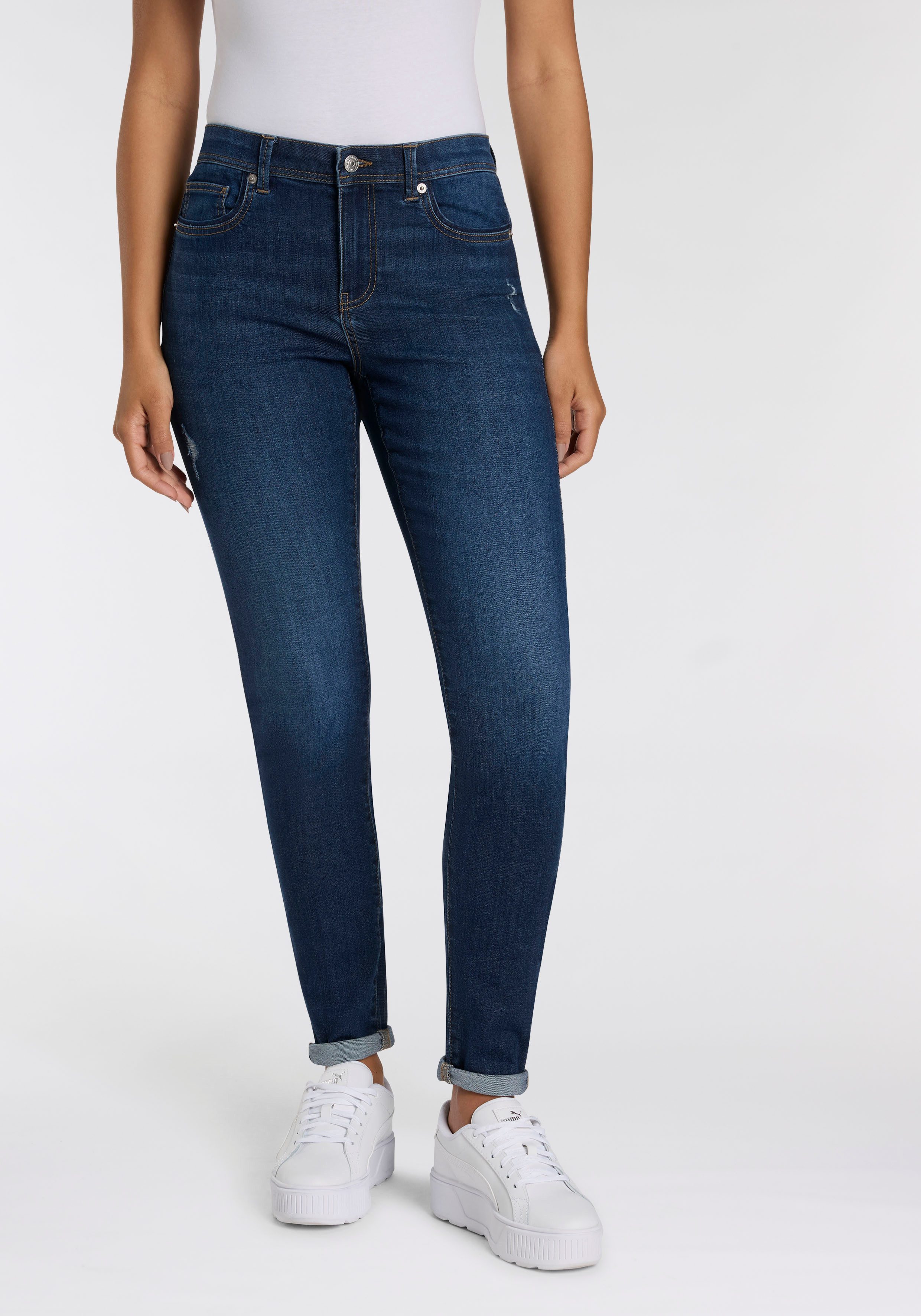 ONLY Skinny-fit-Jeans ONLWOW – Skinny-Jeans mit Stretch für schlanke Silhouette modisch, Denim, skinny fit, Materialmix, ohne Ausschnitt