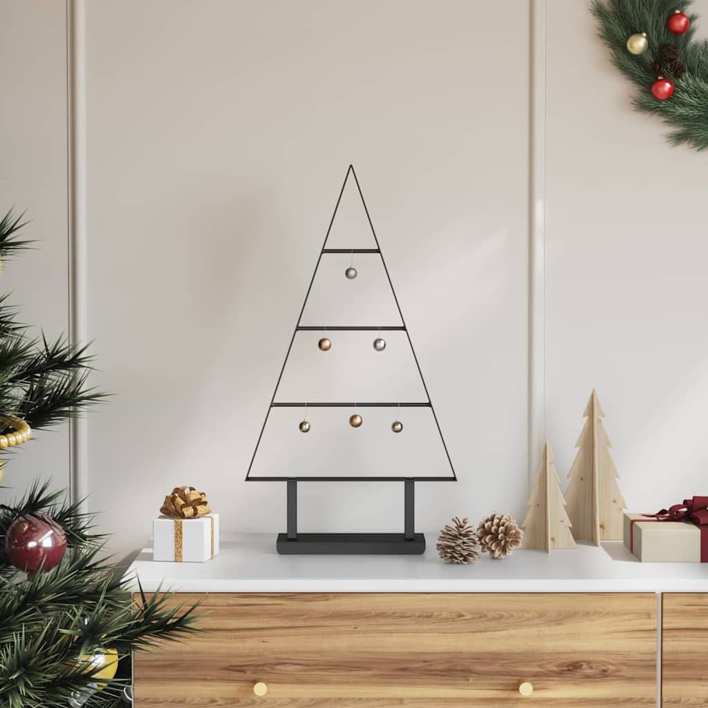 vidaXL Künstlicher Weihnachtsbaum Metall Weihnachtsbaum Schwarz 60 cm Stahl