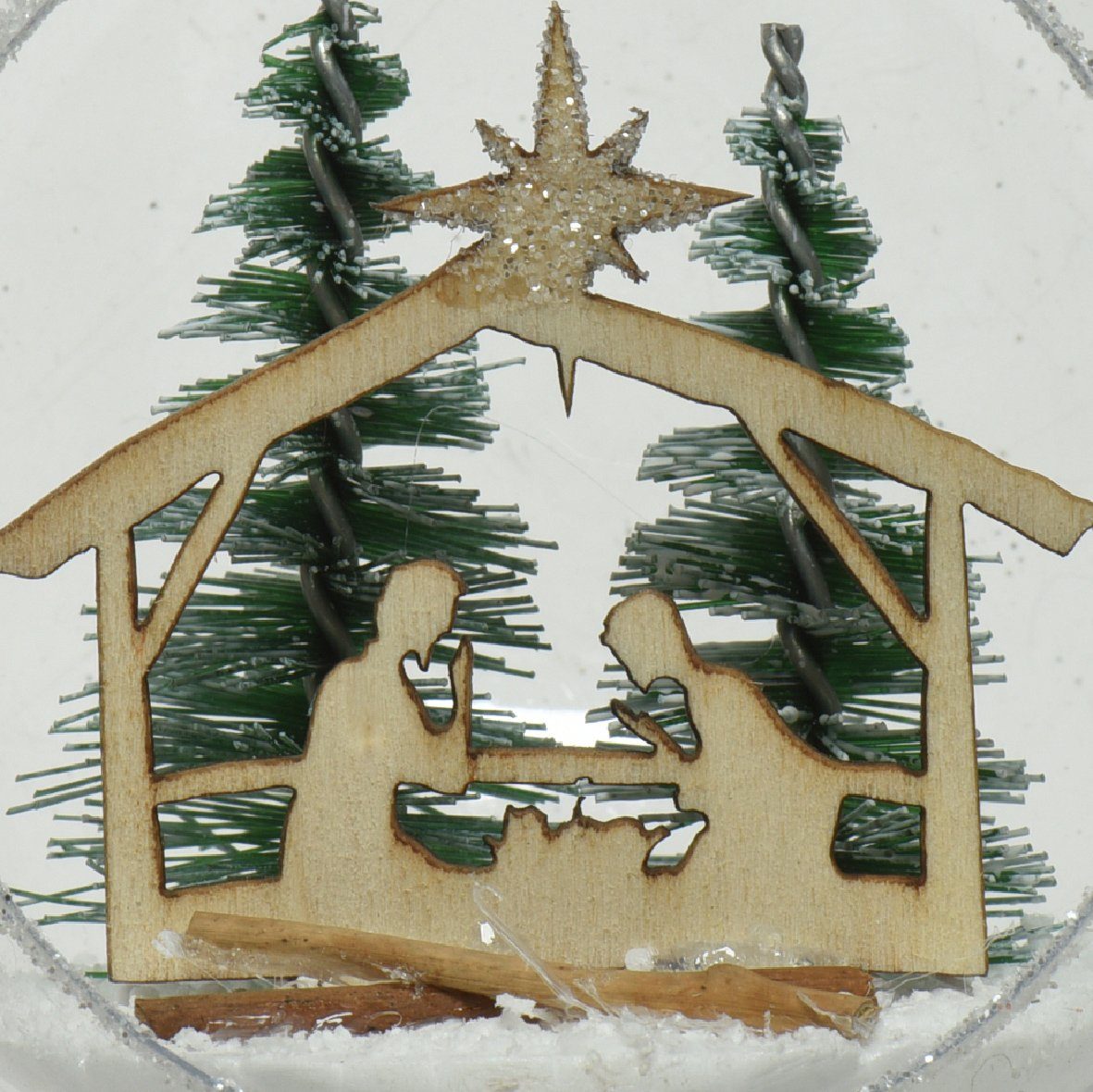 Stück klar Kunststoff decorations 8cm Decoris 1 Weihnachtskrippe season Christbaumschmuck, Weihnachtskugeln
