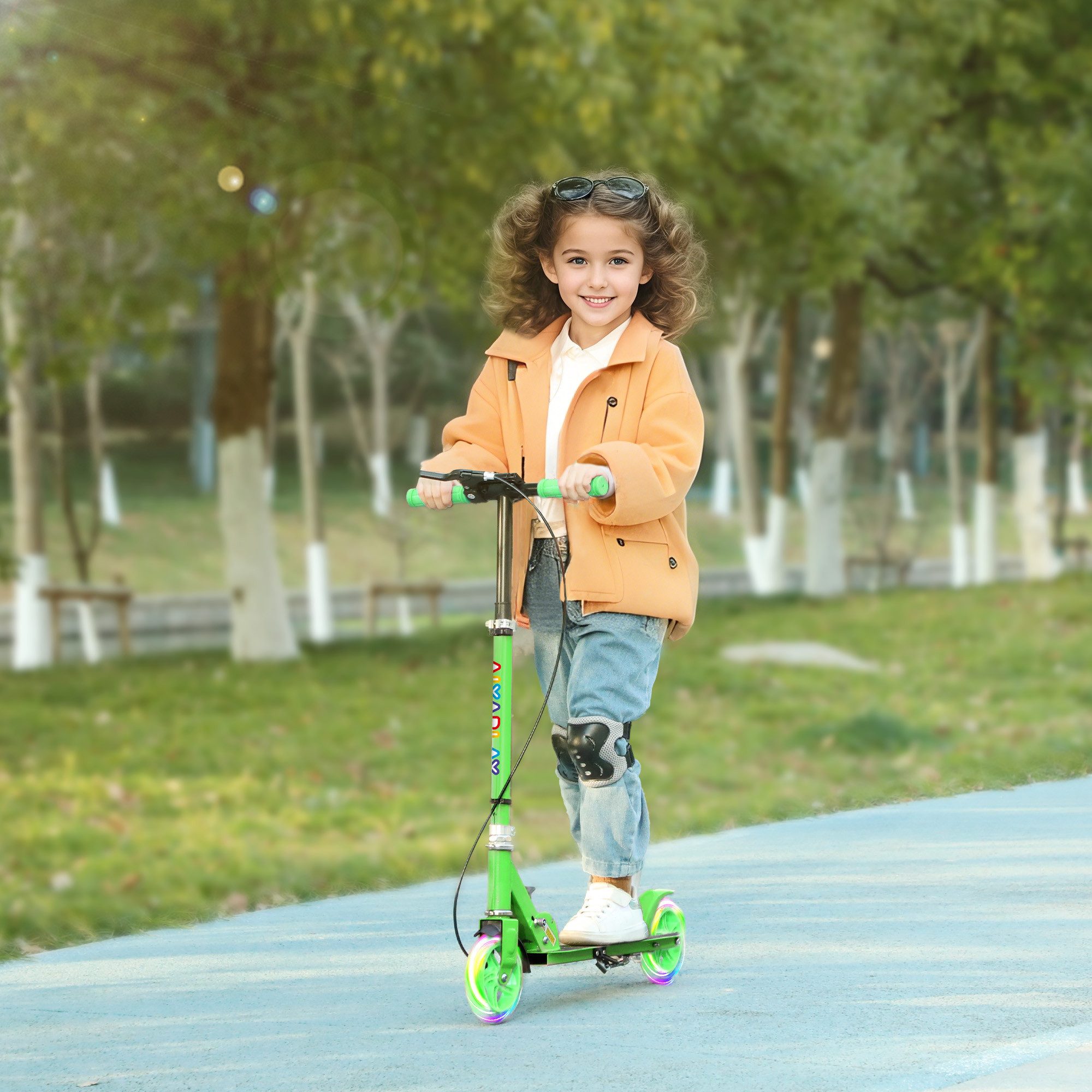 AIYAPLAY Cityroller Roller für Kinder im Alter von 3–8 Jahren, (klappbarer Kinderroller, 1 tlg., Höhenverstellbarer Tretroller), klappbarer Tretroller mit verstellbarem Griff
