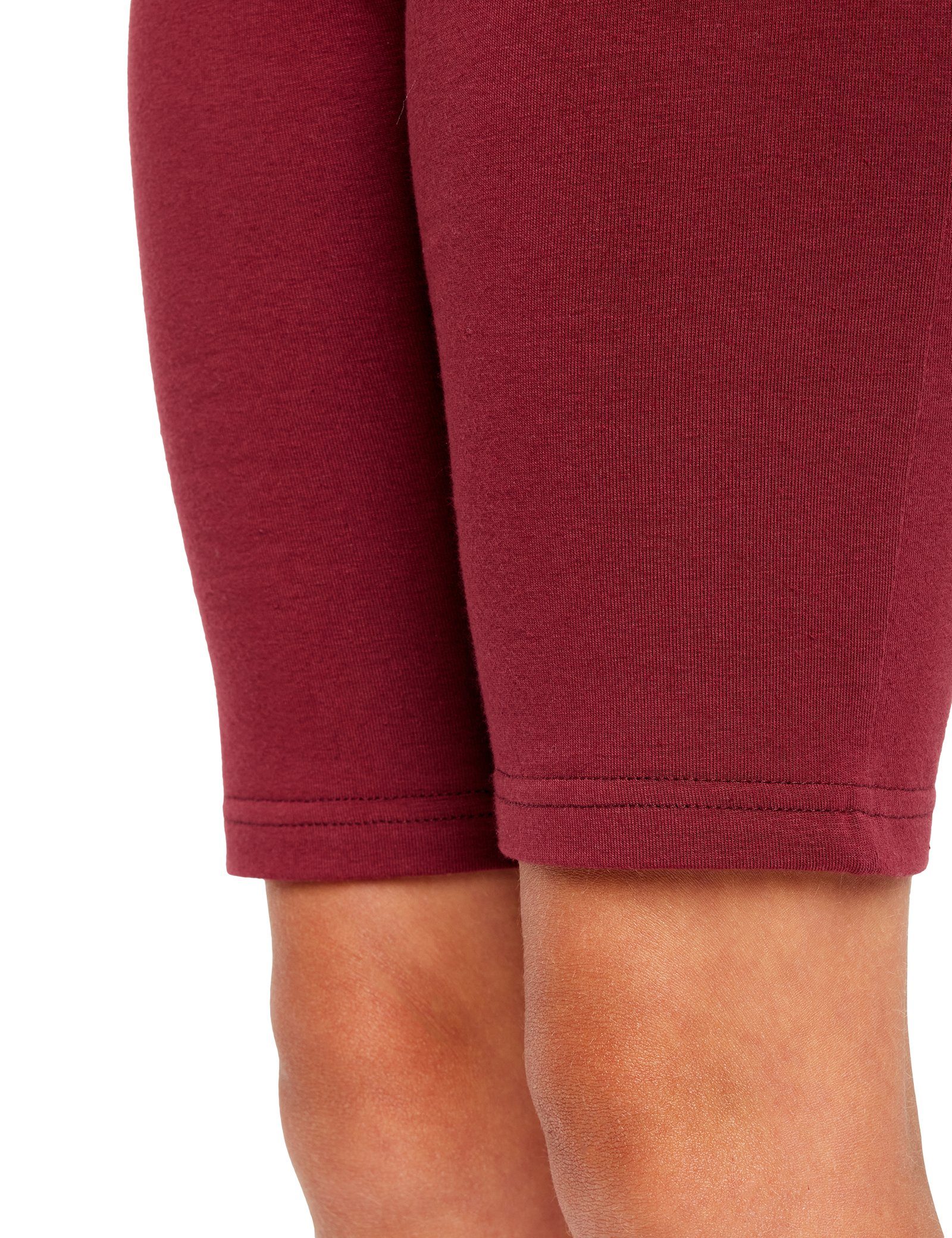 Weinrot Baumwolle elastischer Leggings (1-tlg) Kurze Mädchen Leggings Bund aus Bellivalini BLV50-281