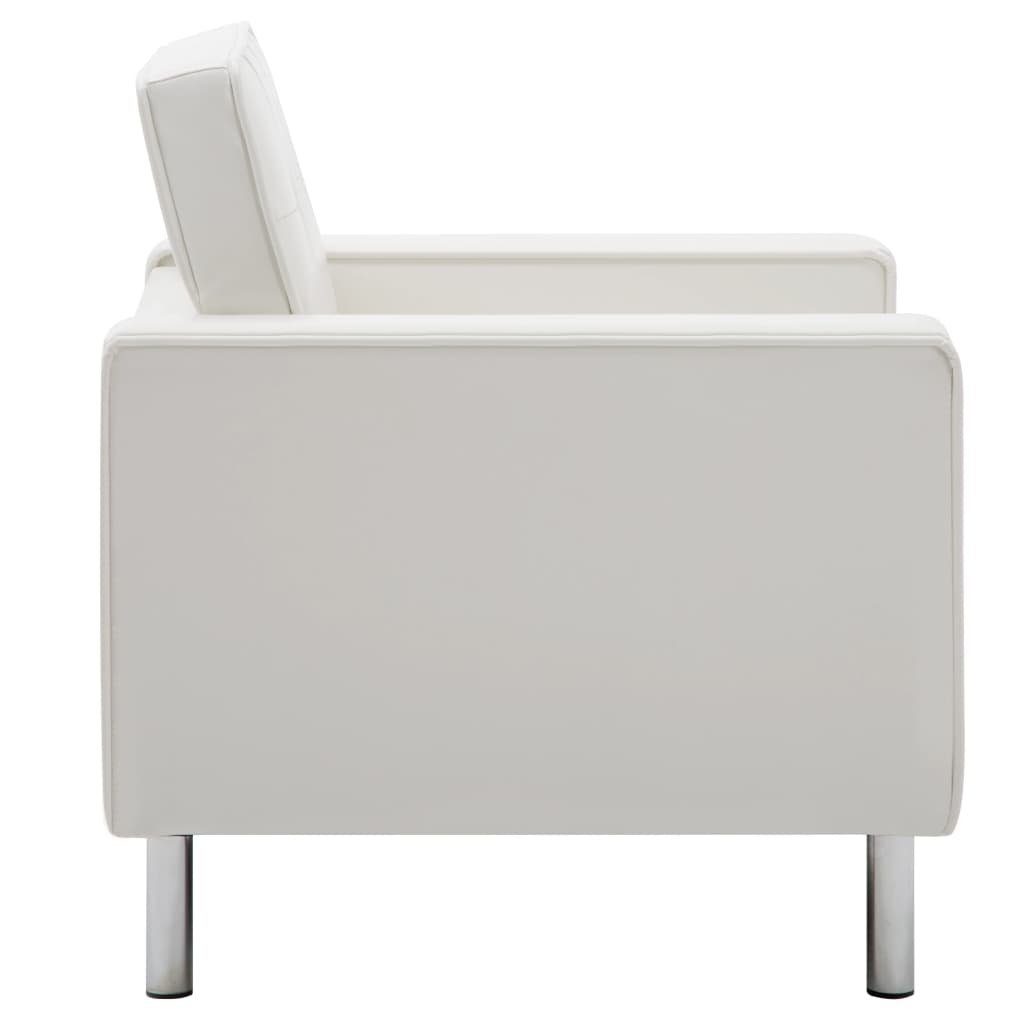 (1-St) Weiß vidaXL Sessel Kunstleder Sessel