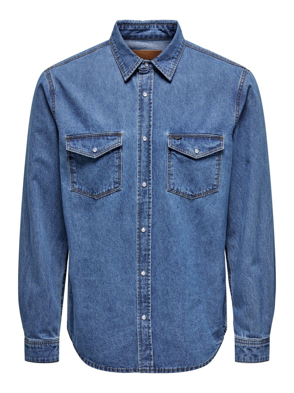 ONLY & SONS Langarmhemd ONSBANE DENIM (1-tlg)