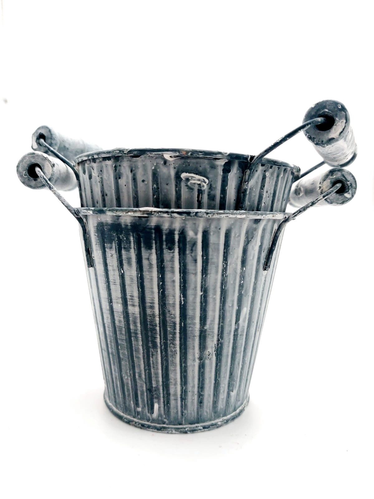 Vosteen Übertopf Blumentöpfe im 2er Set aus Metall für Kräuter, Blumen und Pfanzen (2er Set), für Garten, Balkon, Terrasse und Haus