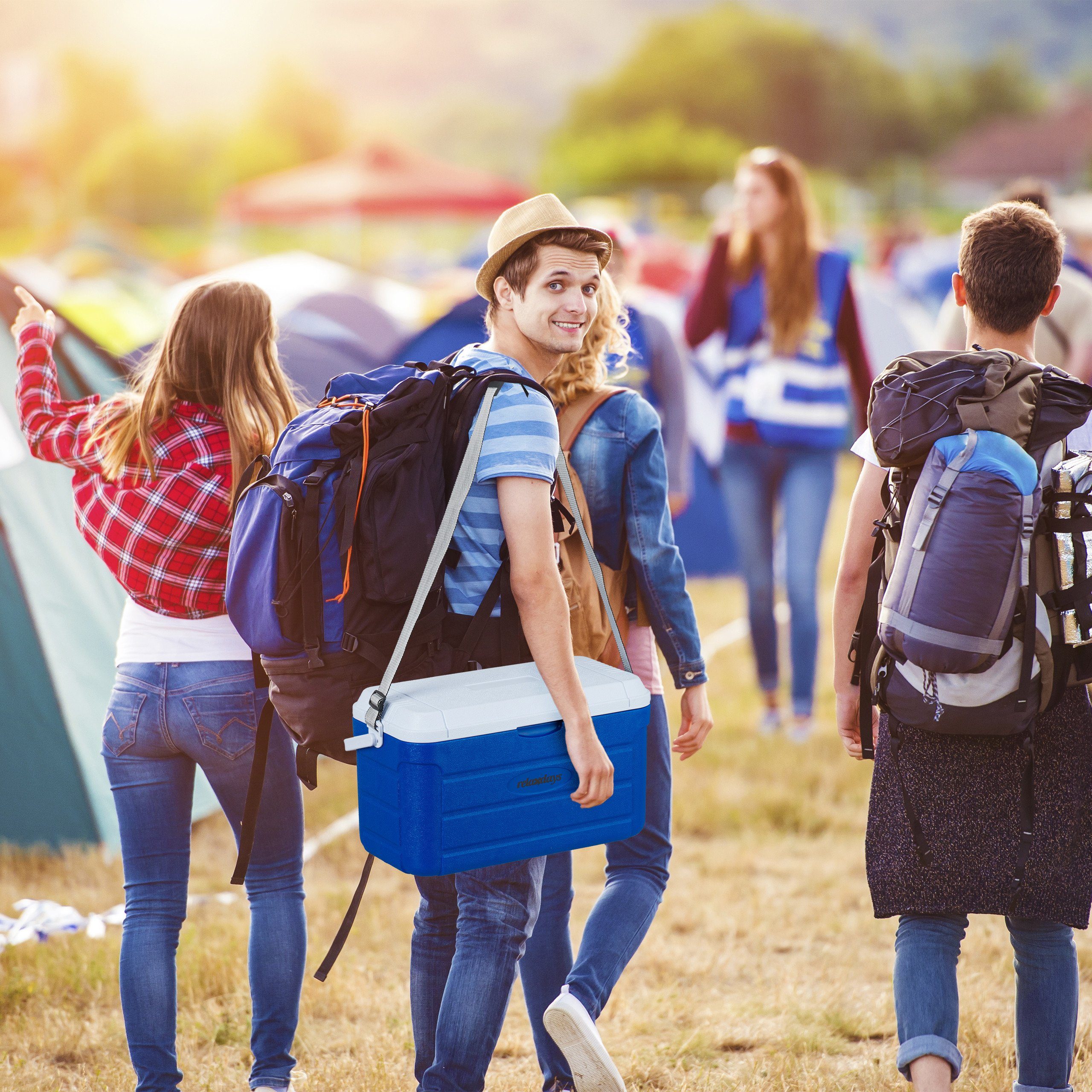 relaxdays Kühlbox 20 l mit Tragegurt