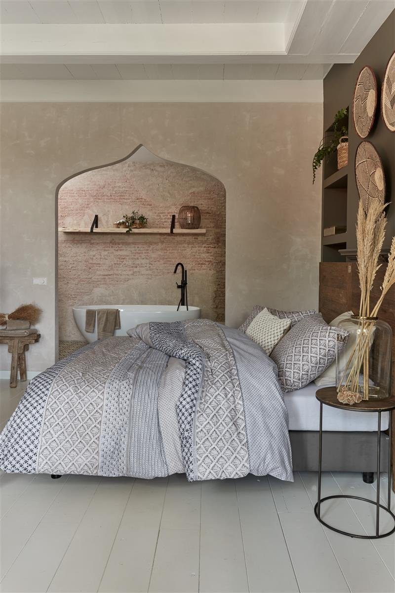 Rivièra Maison Dekokissen Boho Dream Grey 80X80 Grau Renforcé 80 x 80 cm 1 Kissenbezug