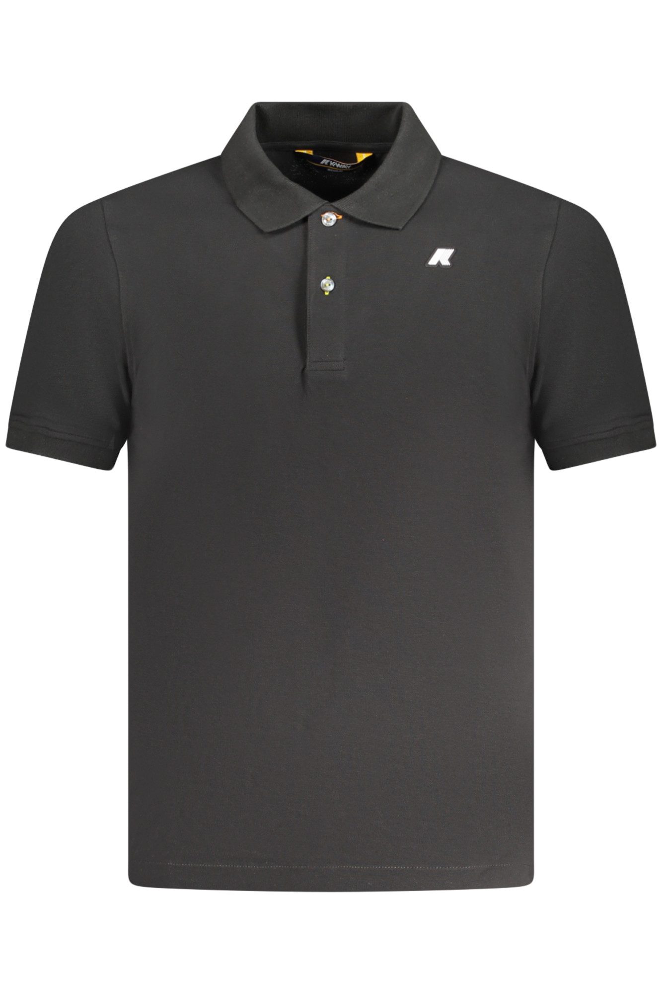 K-WAY Poloshirt Herren Kurzarm-Polo in Schwarz mit 2 Knöpfen und