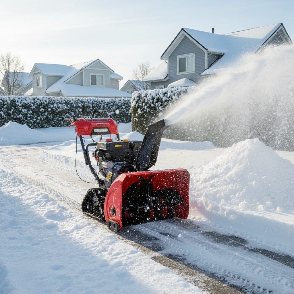 Hecht Benzin-Schneefräse mit Raupenantrieb Elektrostart LED und Griffheizung, 87,00 cm Arbeitsbreite, 8 Gänge - 15m Auswurfweite