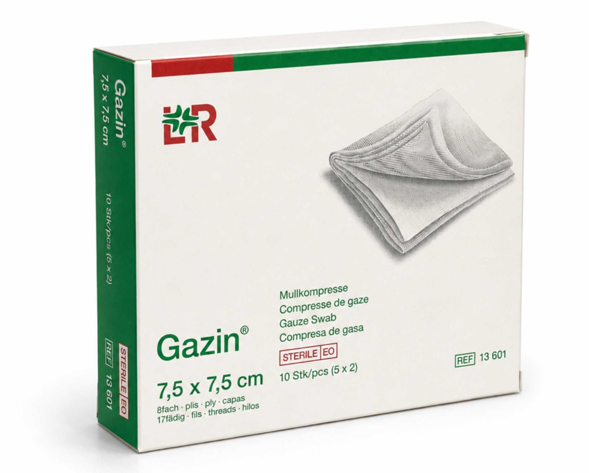 Lohmann & Rauscher GmbH & Co.KG Wundpflaster GAZIN Mullkomp.7,5x7,5 cm steril 8fach
