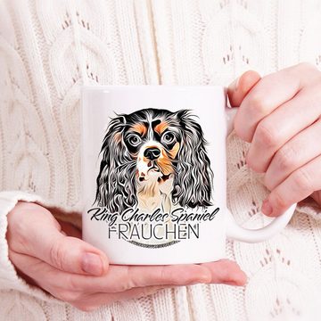 Cadouri Tasse KING CHARLES SPANIEL FRAUCHEN - Kaffeetasse für Hundefreunde, Keramik, mit Hunderasse, beidseitig bedruckt, handgefertigt, Geschenk, 330 ml