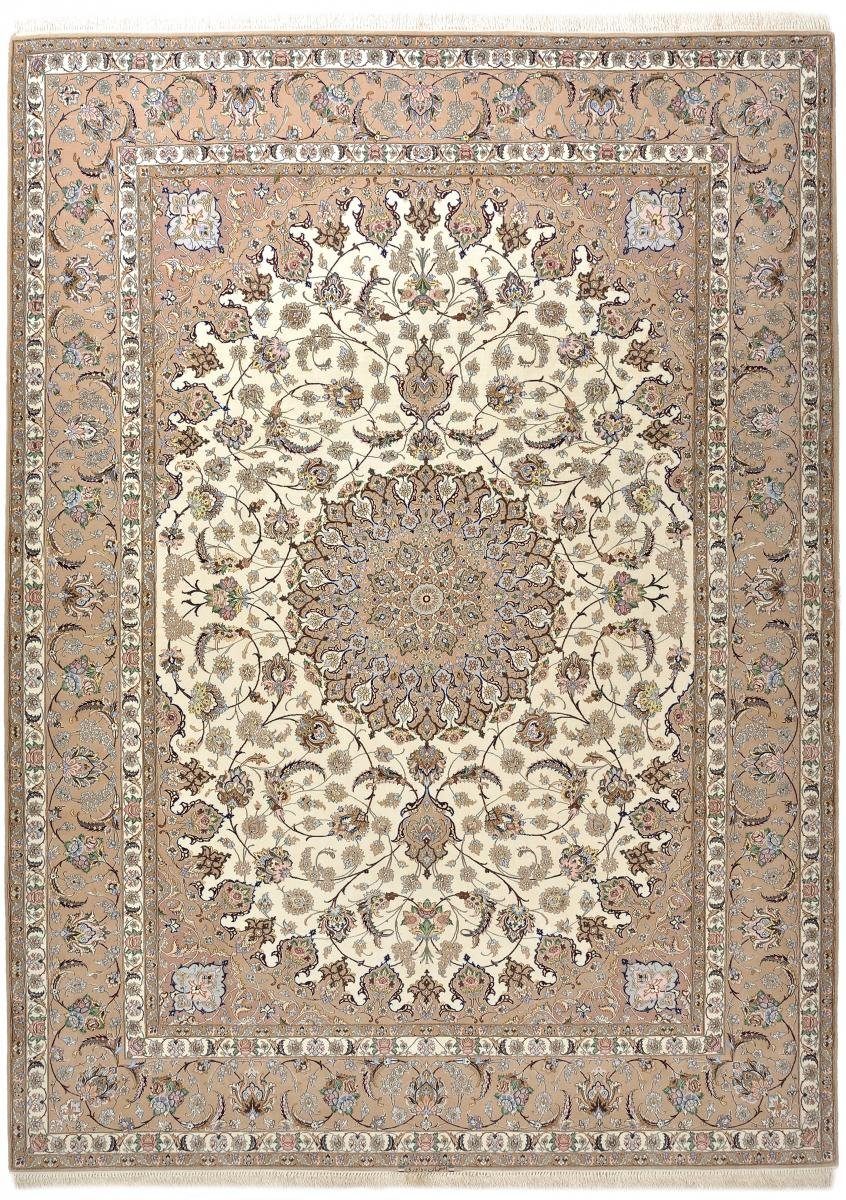 Orientteppich mm Handgeknüpfter, rechteckig, Höhe: Isfahan Signiert 259x356 Seidenkette Nain 6 Davari Trading,