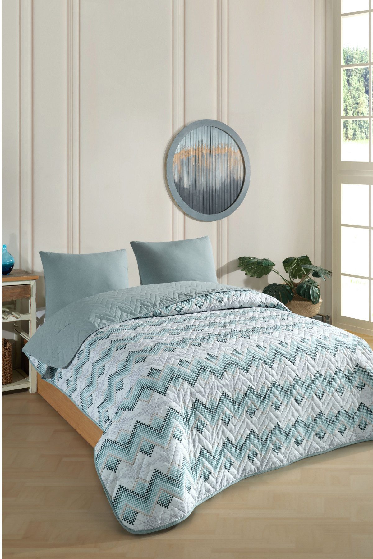 Formeya Tagesdecke Wendbare Piqué-Tagesdecke 160x230 cm für Einzelbett