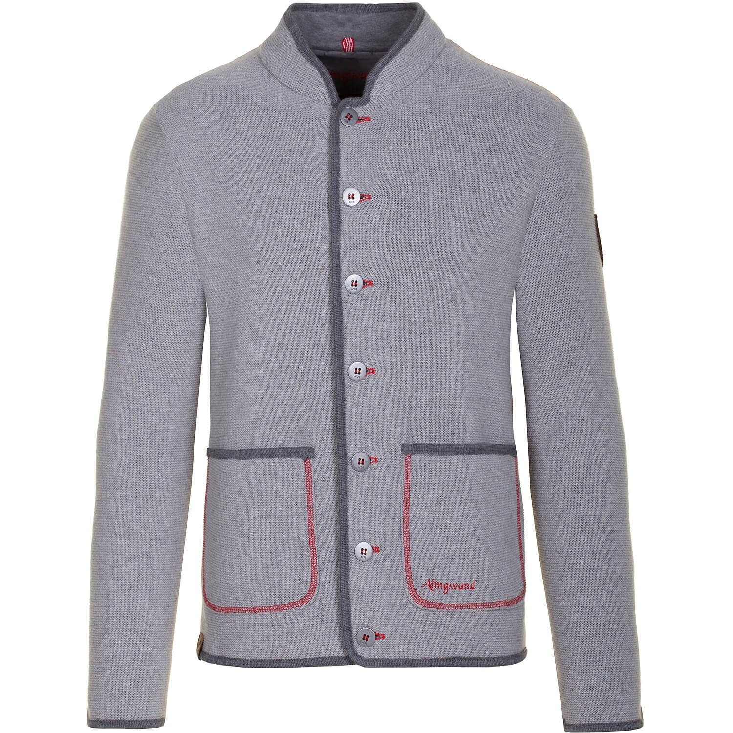 Strick-Fleecejacke Grau (1-tlg) Cardigan Almgwand Staritzen