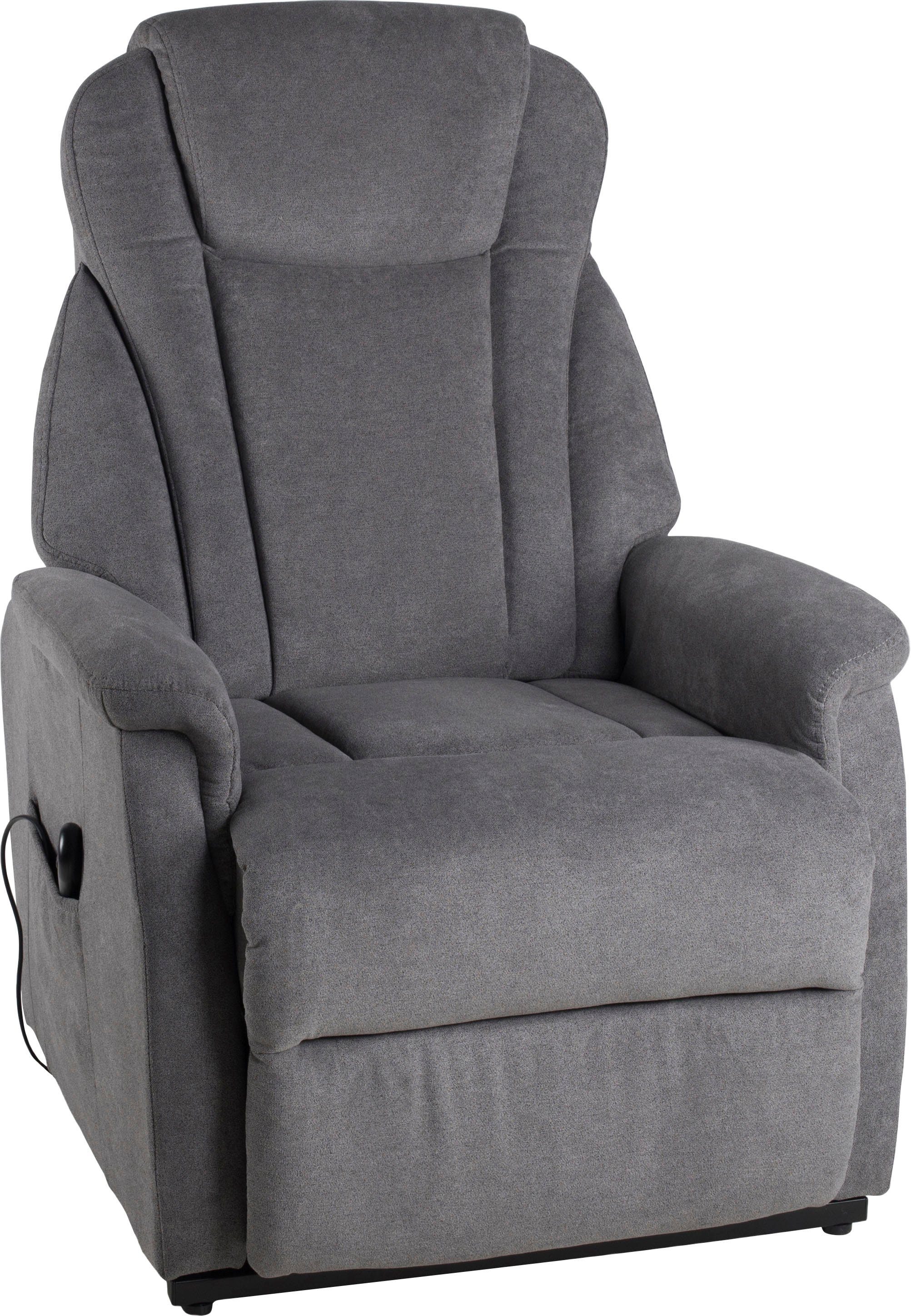Duo Collection TV-Sessel Toronto XXL bis 150 kg belastbar, mit elektrischer Aufstehhilfe, Relaxfunktion und Taschenfederkern mit Stahlwellenunterfederung grau