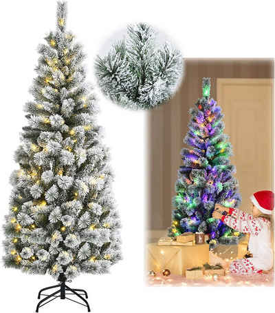 COSTWAY Künstlicher Weihnachtsbaum »Bleistift Weihnachtsbaum«, 180cm, mit 423 PVC Zweige, 9 Lichtmodi und Metallständer