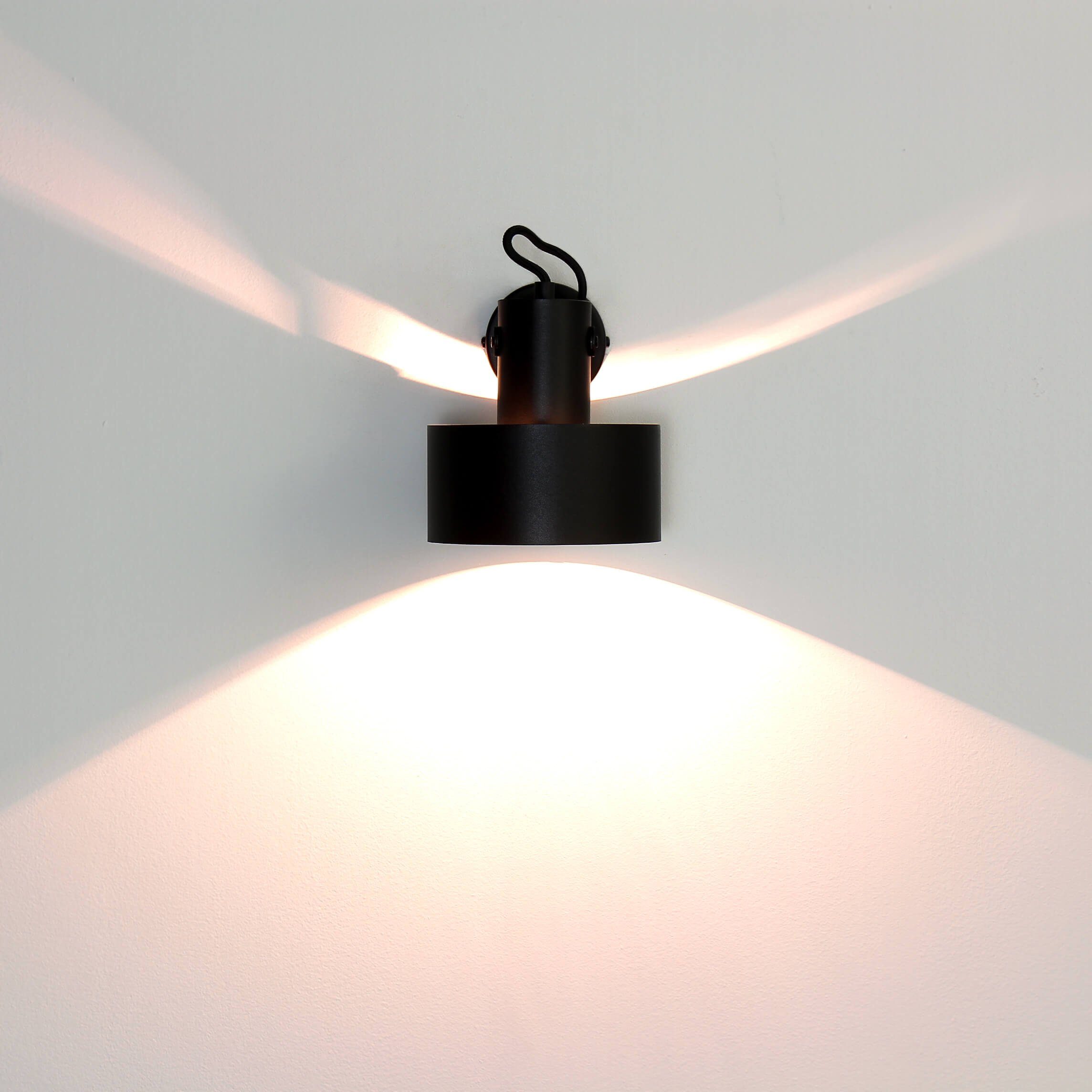 Schwarz Leuchtmittel, Spot Lampe Metallschirm RIF, Licht-Erlebnisse Wandleuchte ohne E27 Wandstrahler Aufbaustrahler Lampe