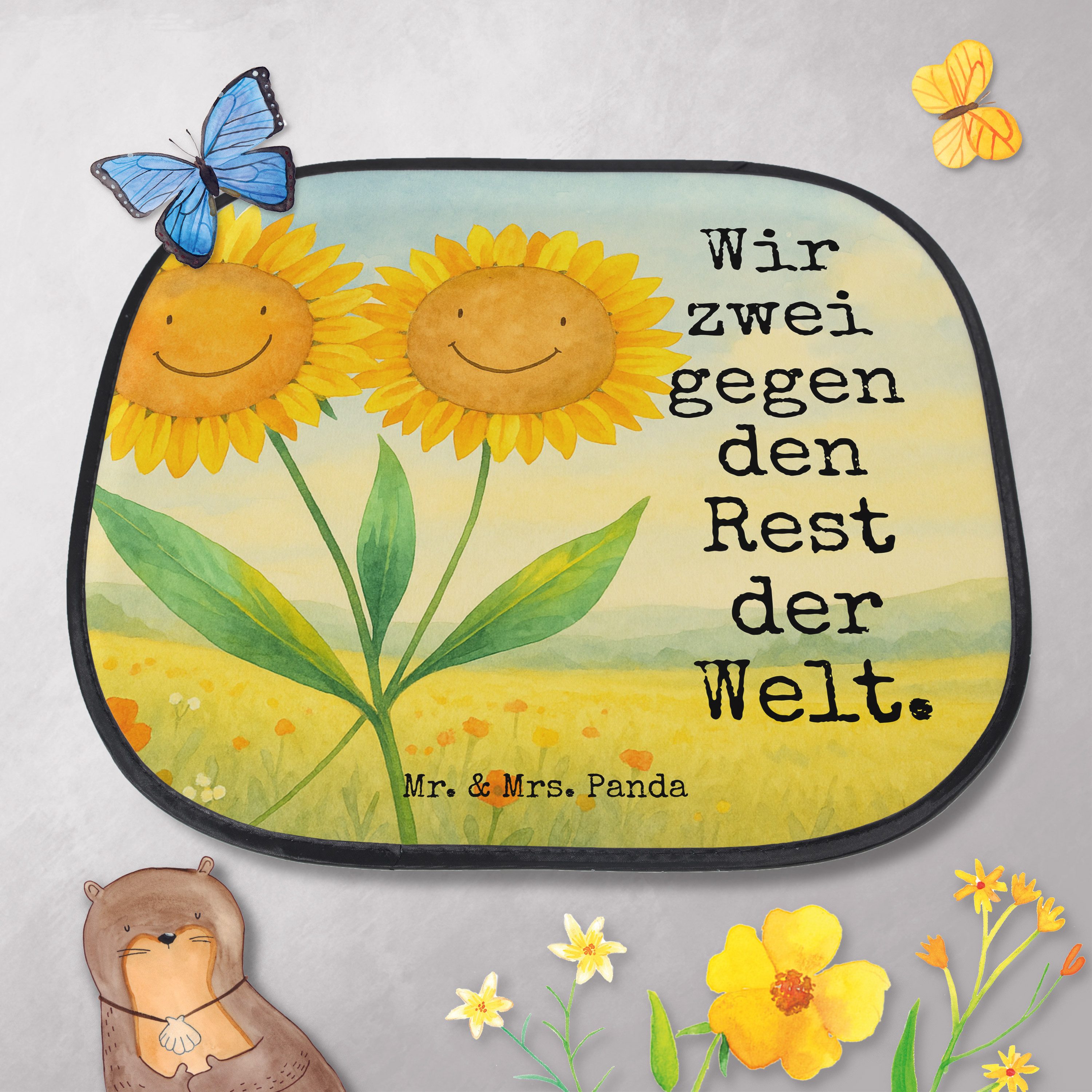Mr. & Mrs. Panda Sonnenschutz Blume Sonnenblume Design, Sonnenschutz Fürs Auto, Weiß, Lieblingsmens, Seidenmatt, Scheibenschutz Auto Auto Sonnenschutz Sonnenschutz für Auto