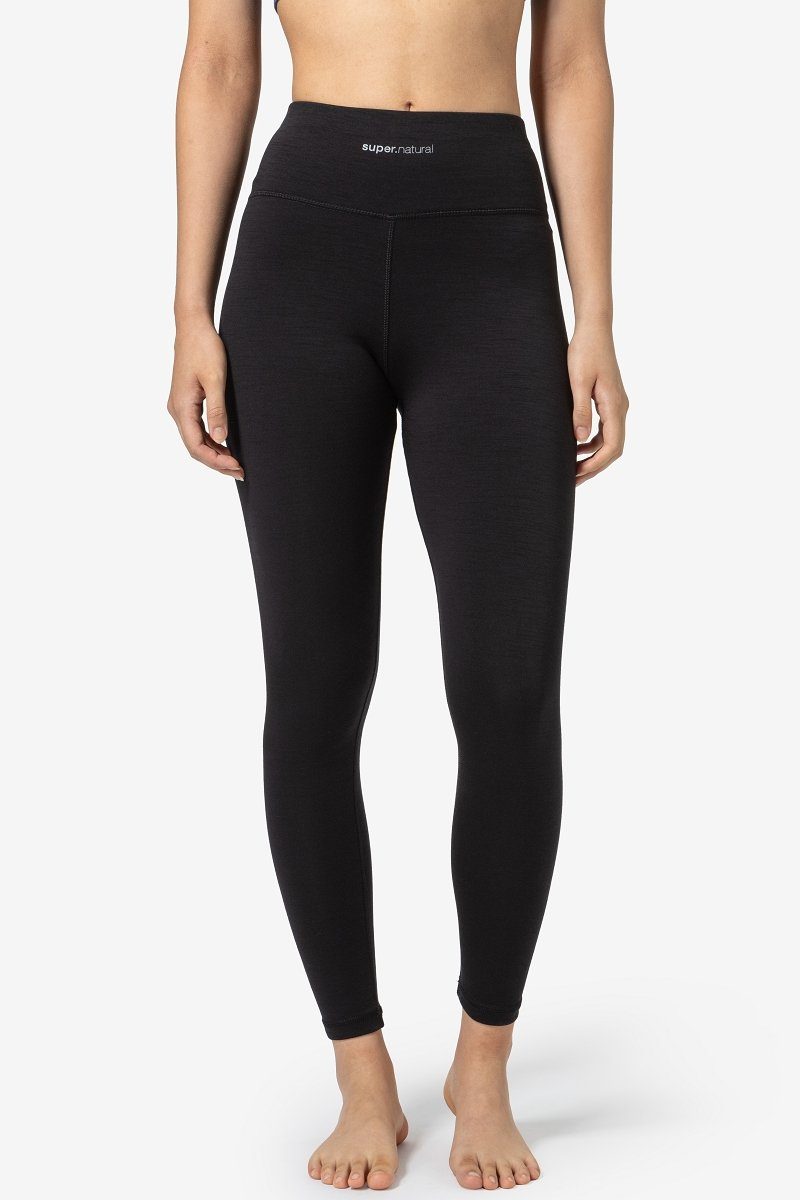 SUPER.NATURAL Funktionstights für Damen, Merino HIGH RISE TIGHT atmungsaktiv, sportlich