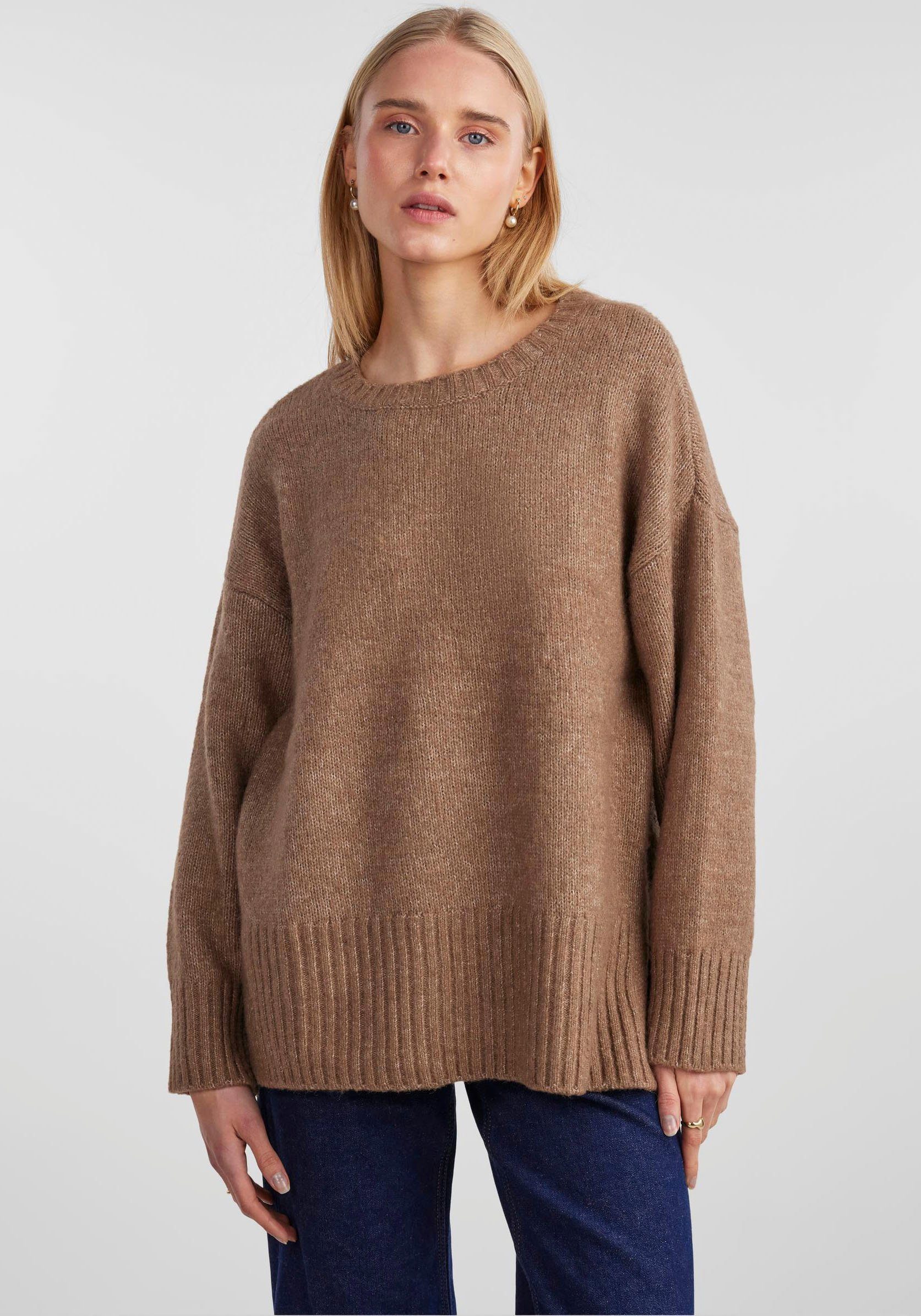 O-NECK KNIT pieces PCNANCY NOOS LOOSE Fossil BC Strickpullover Oversized LS