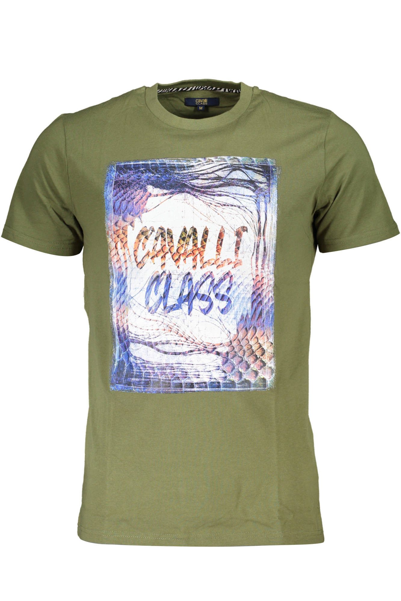 Cavalli Class T-Shirt Herren T-Shirt Grün mit Rundhalsausschnitt und