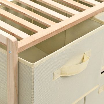 vidaXL Kleiderschrank Korb-Kommode mit 6 Stoffkörben Zedernholz Beige