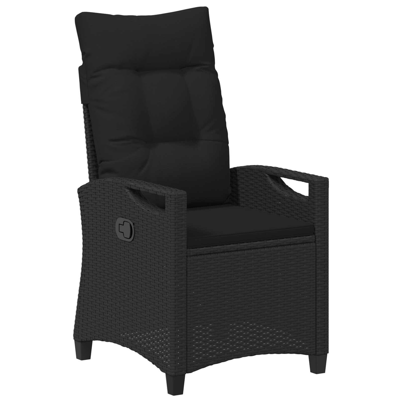 vidaXL Gartenstuhl Verstellbarer Gartenstuhl Schwarz 56 x 60 x 112 cm Poly-Rattan (1 St)