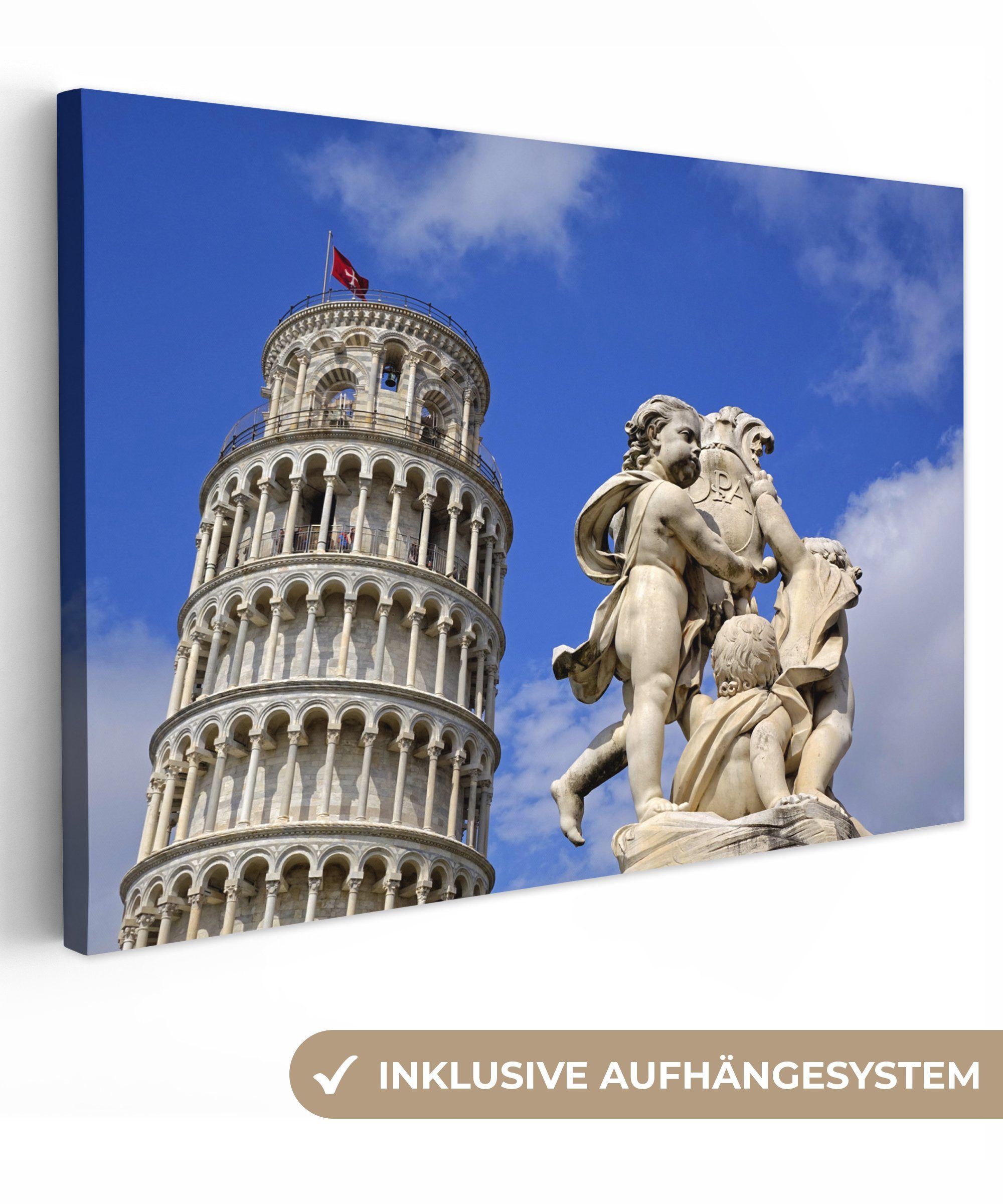 OneMillionCanvasses® Leinwandbild Turm von Pisa - Pisa - Italien, (1 St), Wandbild Leinwandbilder, Aufhängefertig, Wanddeko, 30x20 cm