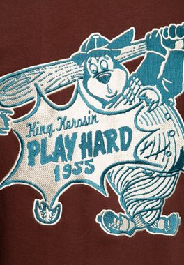 KingKerosin Collegejacke Play Hard mit hochwertiger Stickerei im Vintage Stil